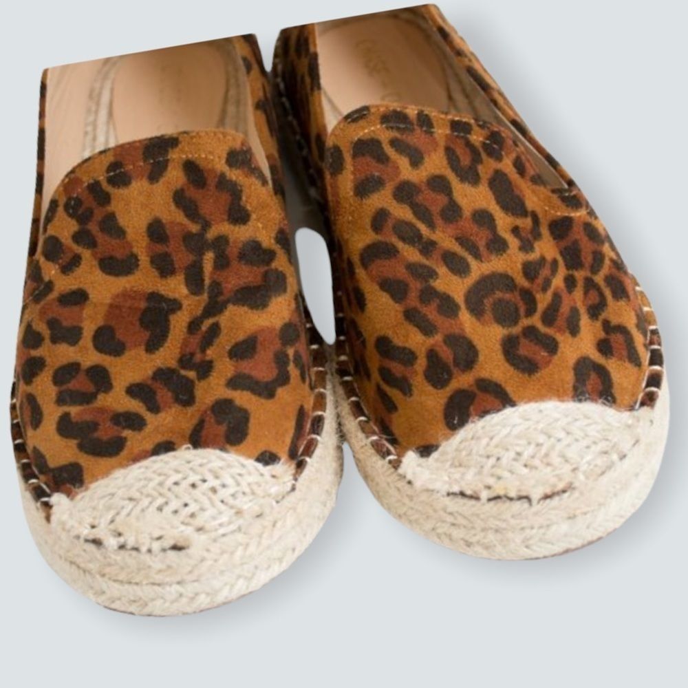 New in box Chase & Chloe Leopard Espadrille slip on, NIB - Picture 2 of 8